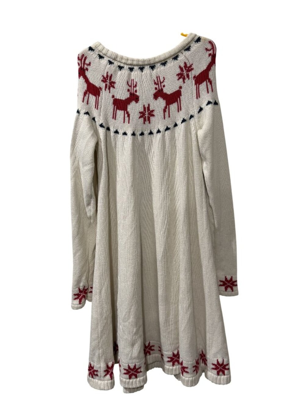 Hanna Andersson Reindeer & Snowflake  Christmas Sweater Dress Girls 10